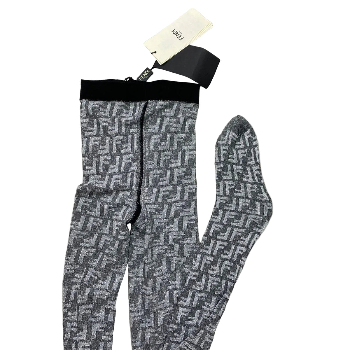 Meia Calça Fendi Monograma Cinza Tam P/M BR