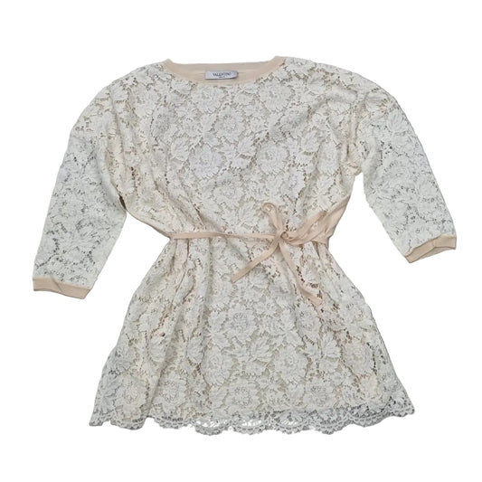 Vestido Valentino Renda Bege Tam 38 BR