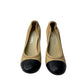 Scarpin Chanel Elastic Cap Toe Bicolor Bege Tam. 36 Br