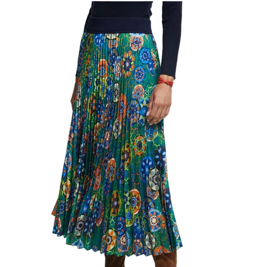 Saia Carolina Herrera Colorida Plissada Tam P BR