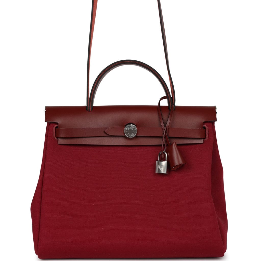 Bolsa Hermès Zig Toile Herbag Vinho