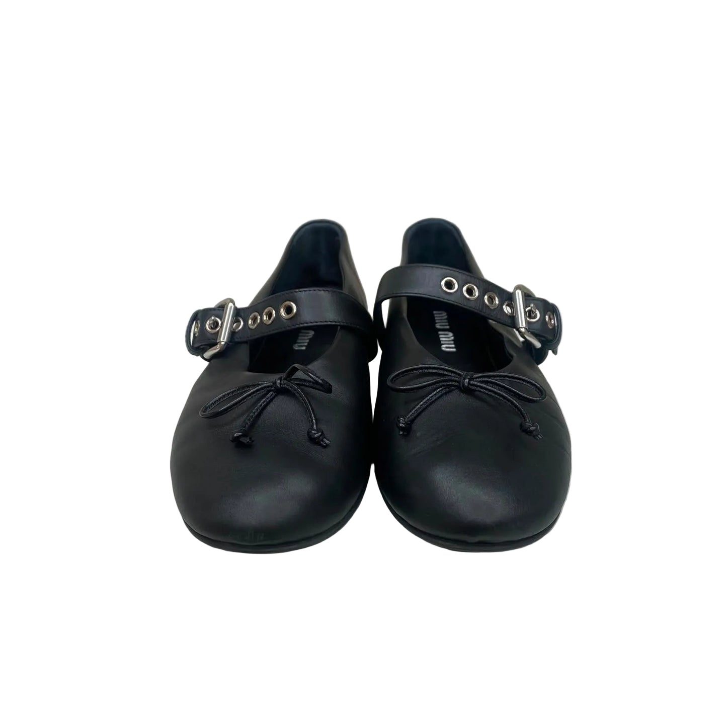 Sapatilha MIU MIU Couro Preta Tam 36,5 Br