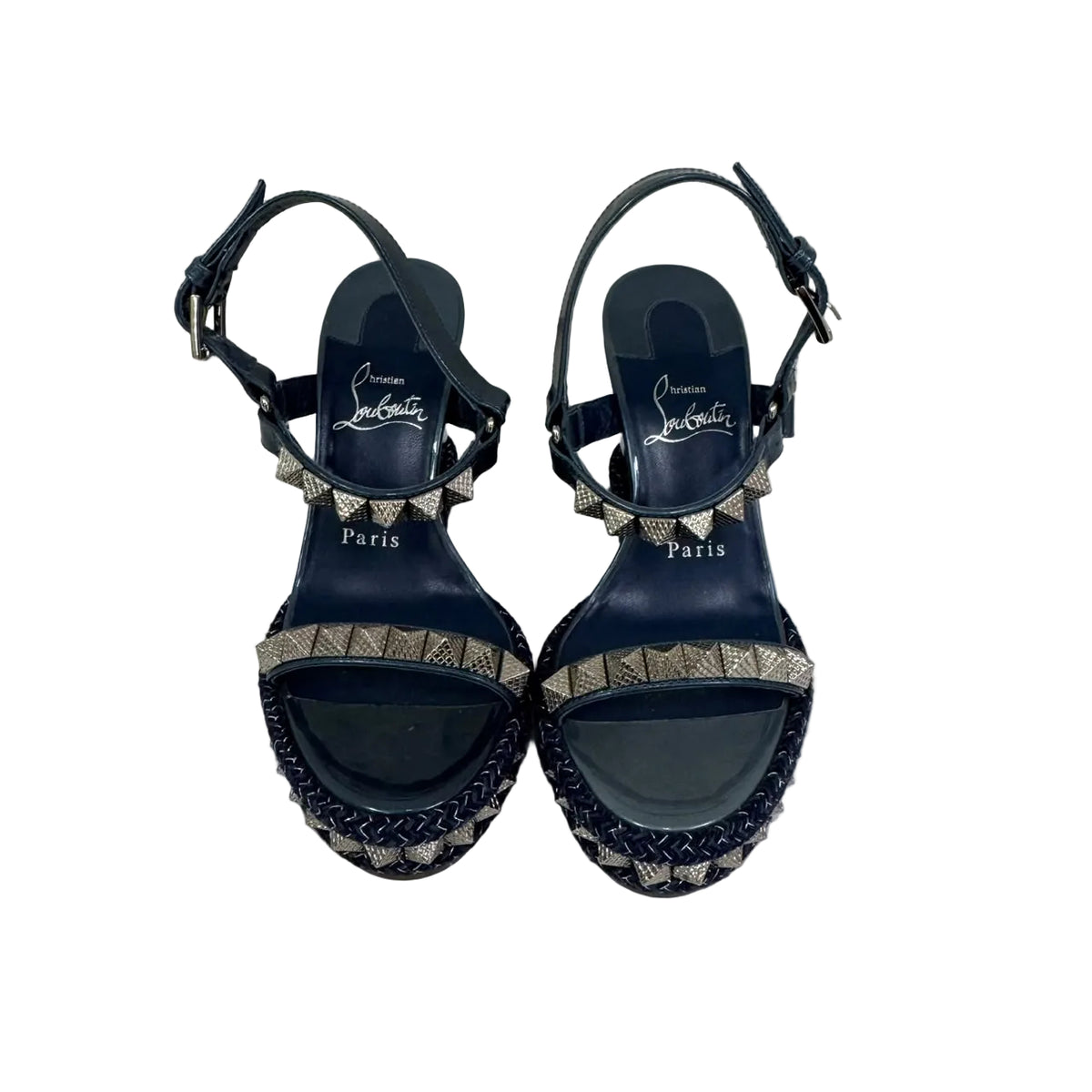 Sandalia Louboutin Azul Com Spikes Tam 34 BR