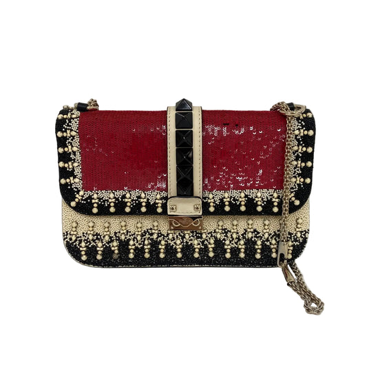 Bolsa Valentino Glam Lock Bordado Tricolor