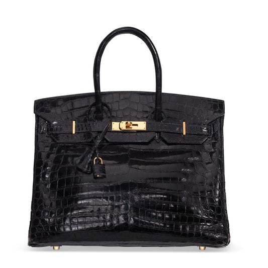 Bolsa Hermes Birkin Croco Preta 30