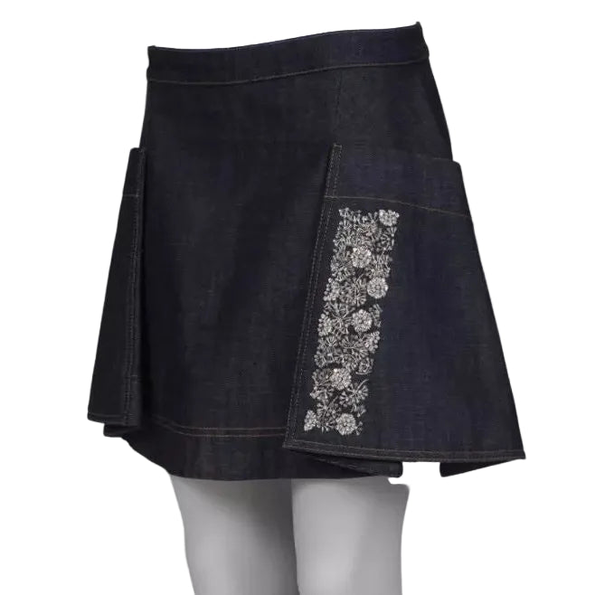 Saia Dior Jeans Pedraria Tam 34 Br