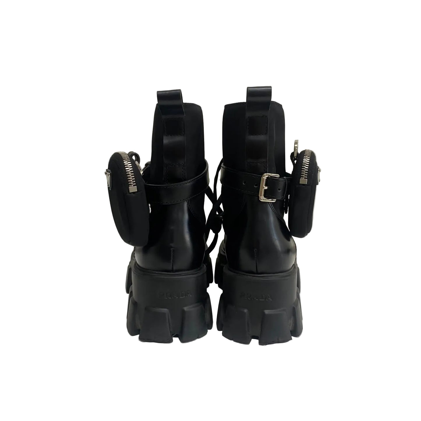 Bota Coturno Prada Couro e Nylon Preto Tam 37 Br