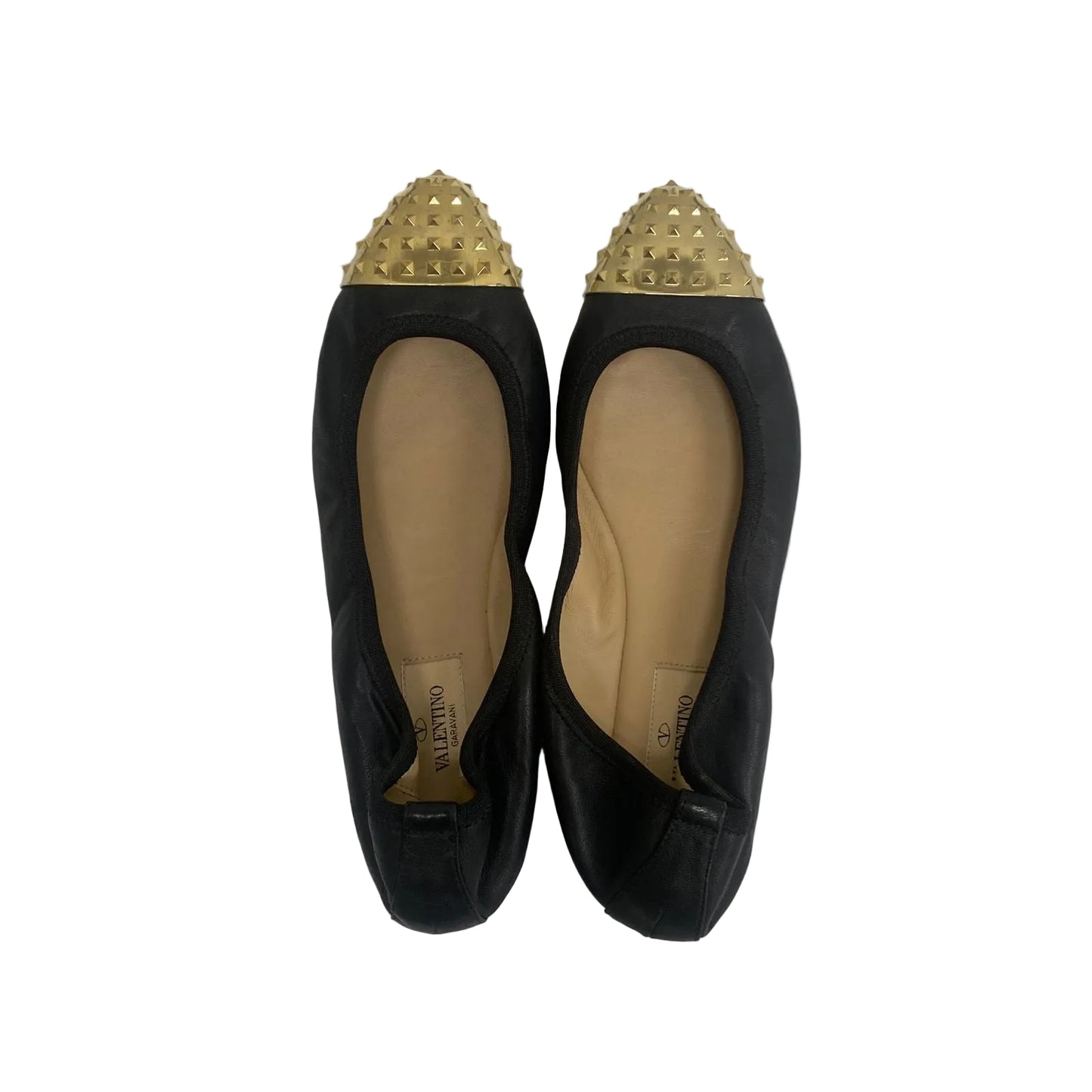 Sapatilha Valentino Preta Detalhe Dourado Tam 34 Br