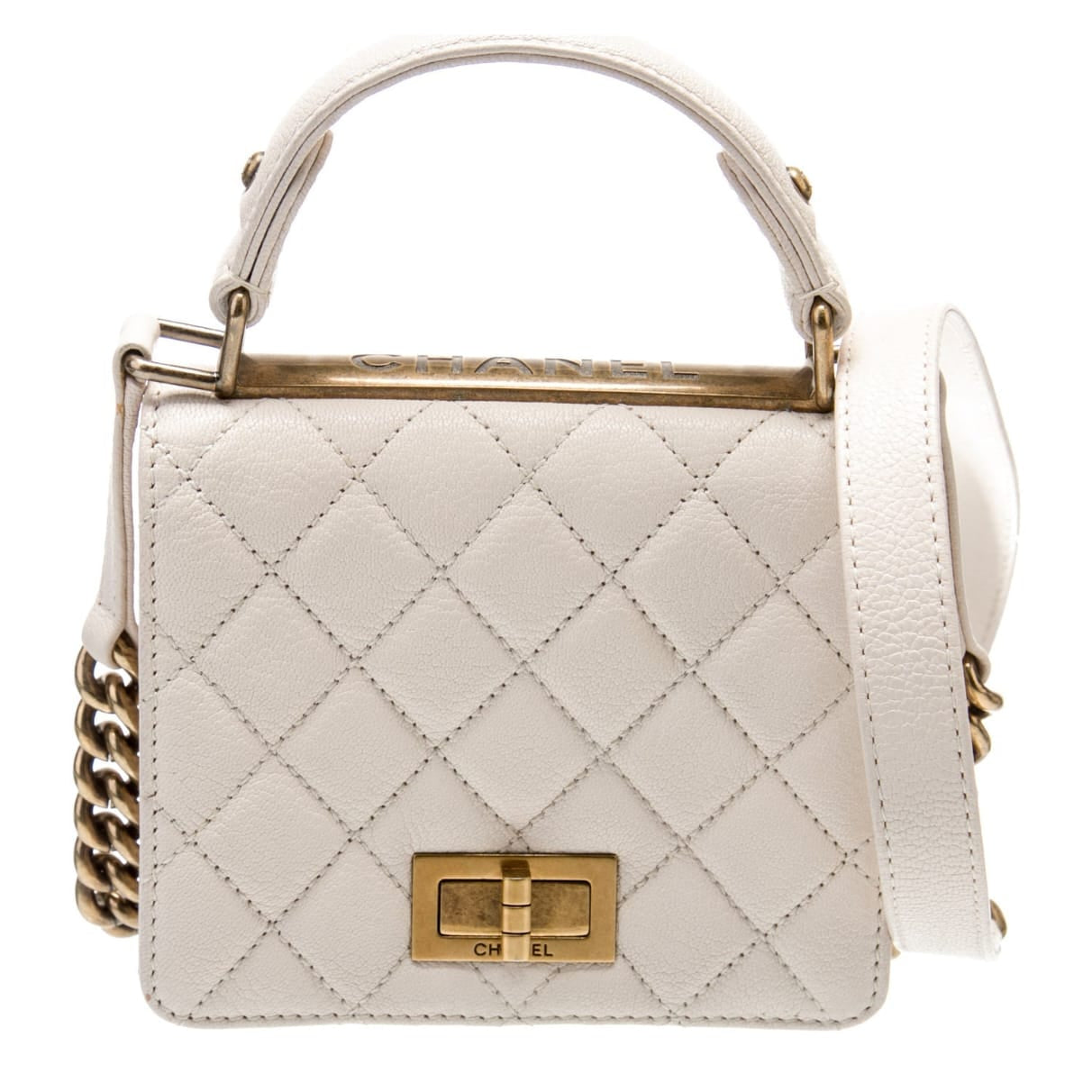 Bolsa Chanel Quilted Lambskin Off White