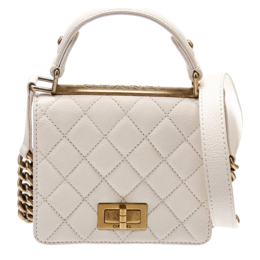 Bolsa Chanel Quilted Lambskin Off White