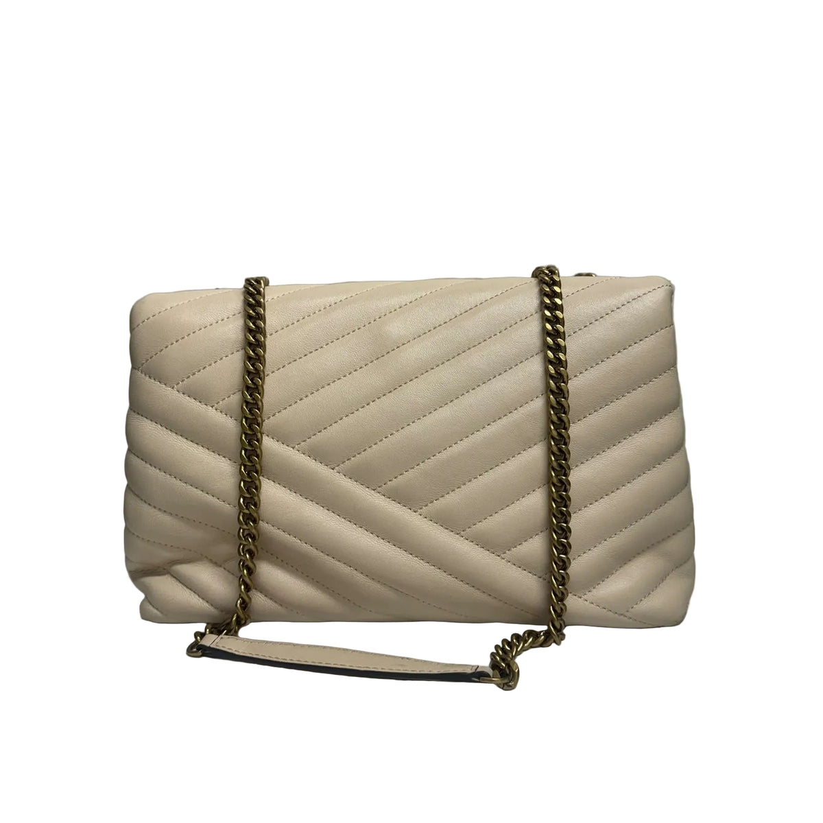 Bolsa Tory Burch Kira Chevron Convertible Shoulder Bag Creme