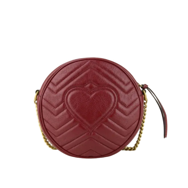Bolsa Gucci GG Marmont Mini Round Shoulder Vermelha