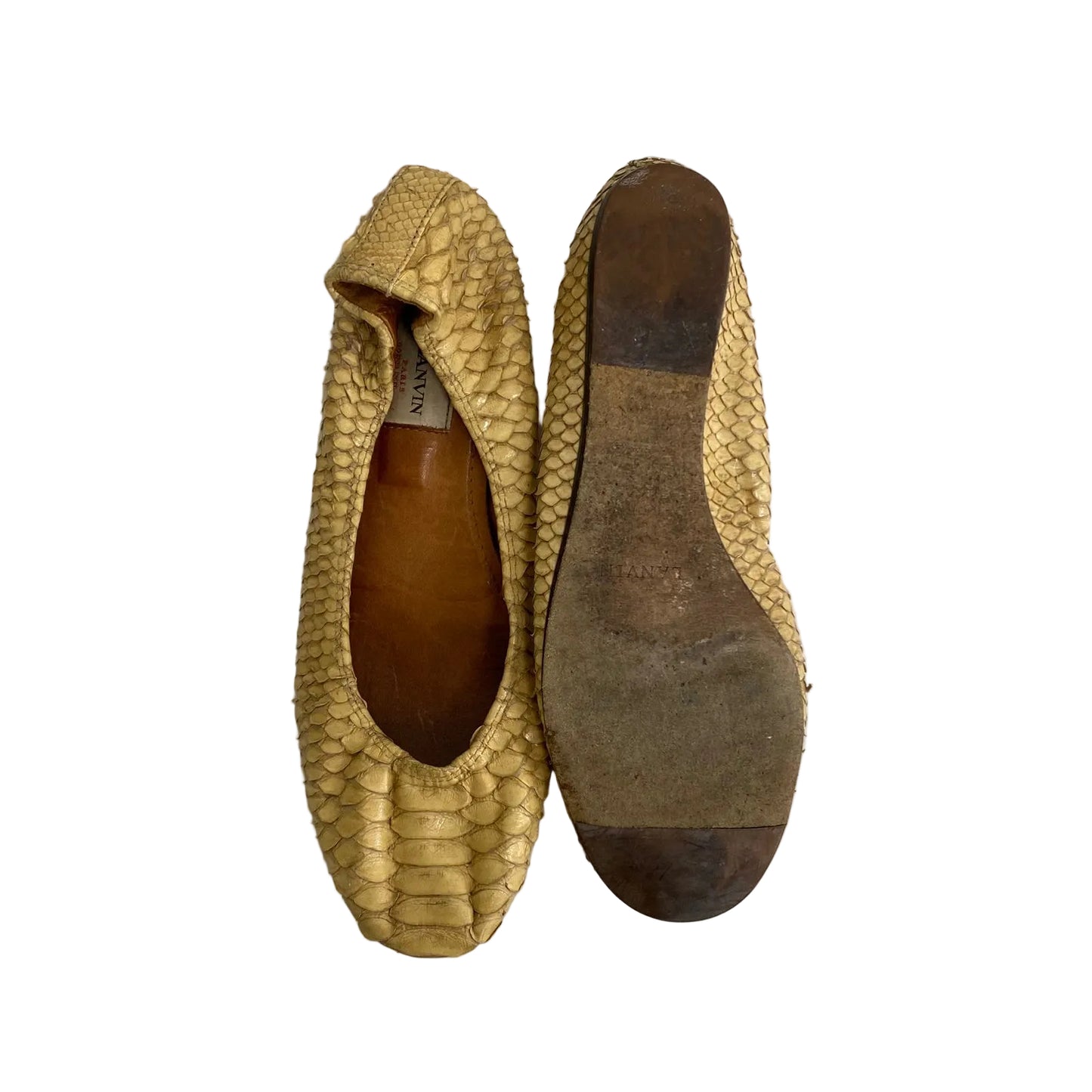 Sapatilha Lanvin Bege Cobra Tam 38 Br