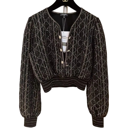 Conjunto Chanel Paris-31 Rue Cambon Preto e Dourado Tam 34 Br
