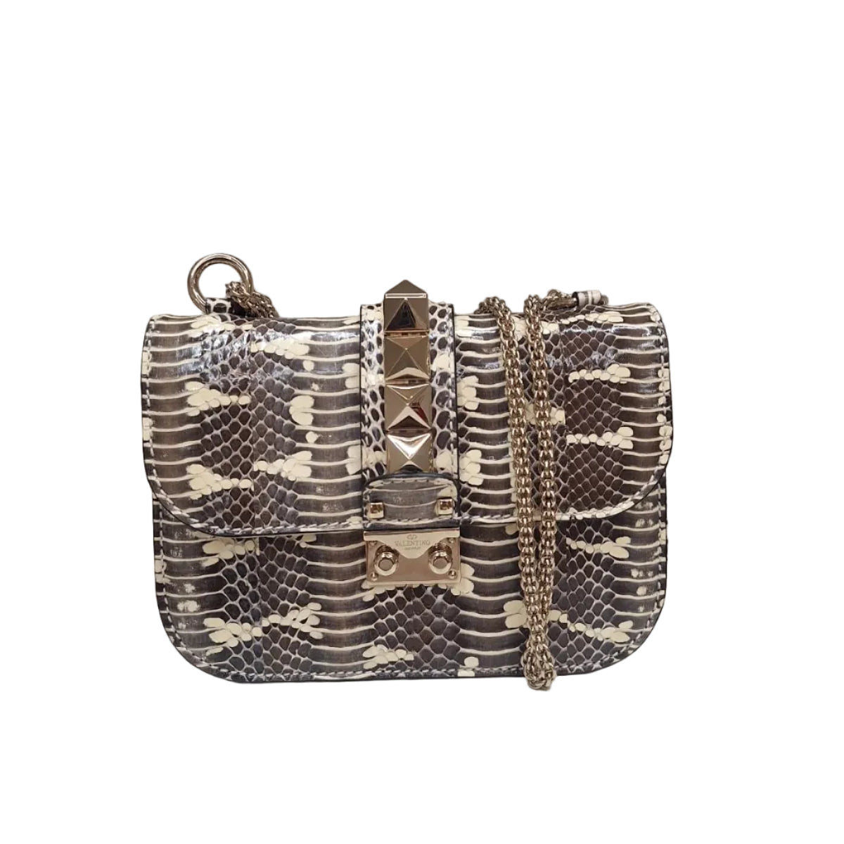 Bolsa Valentino Glam Lock python crossbody bag