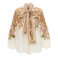 Blusa Zimmermann Chintz Floral Tie Neck Blouse Tam 36 BR