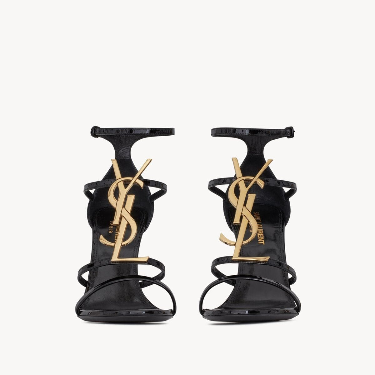 Sandalia Cassandra Saint Laurent Preta e Dourado Tam 37 Br