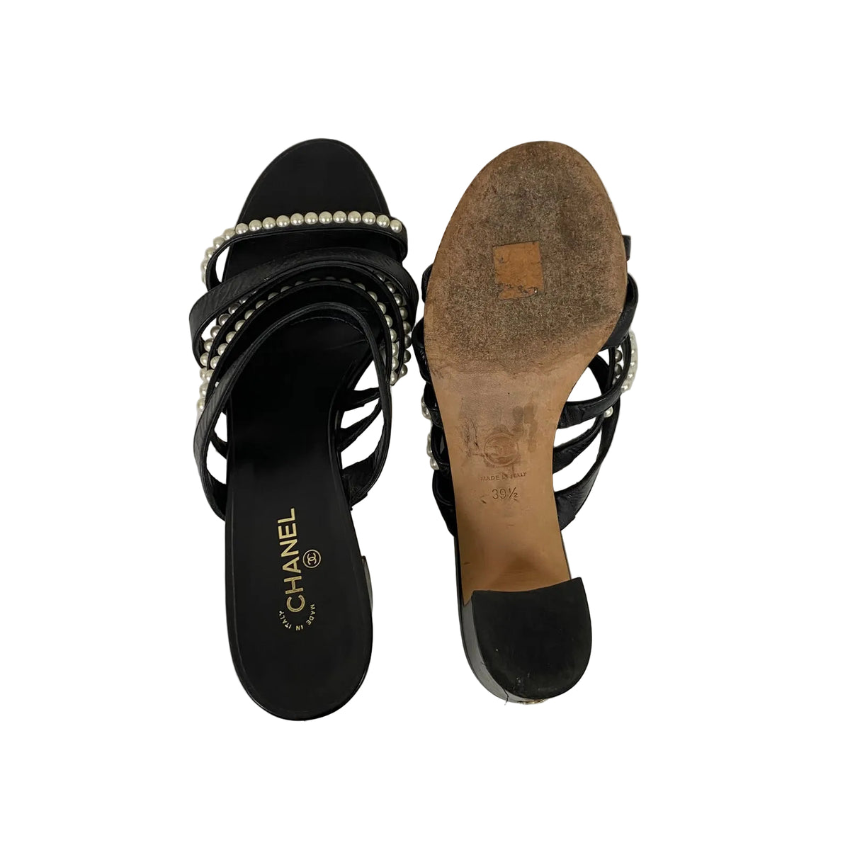 Sandalia Chanel Slip-on Pérolas Tam 37,5 BR