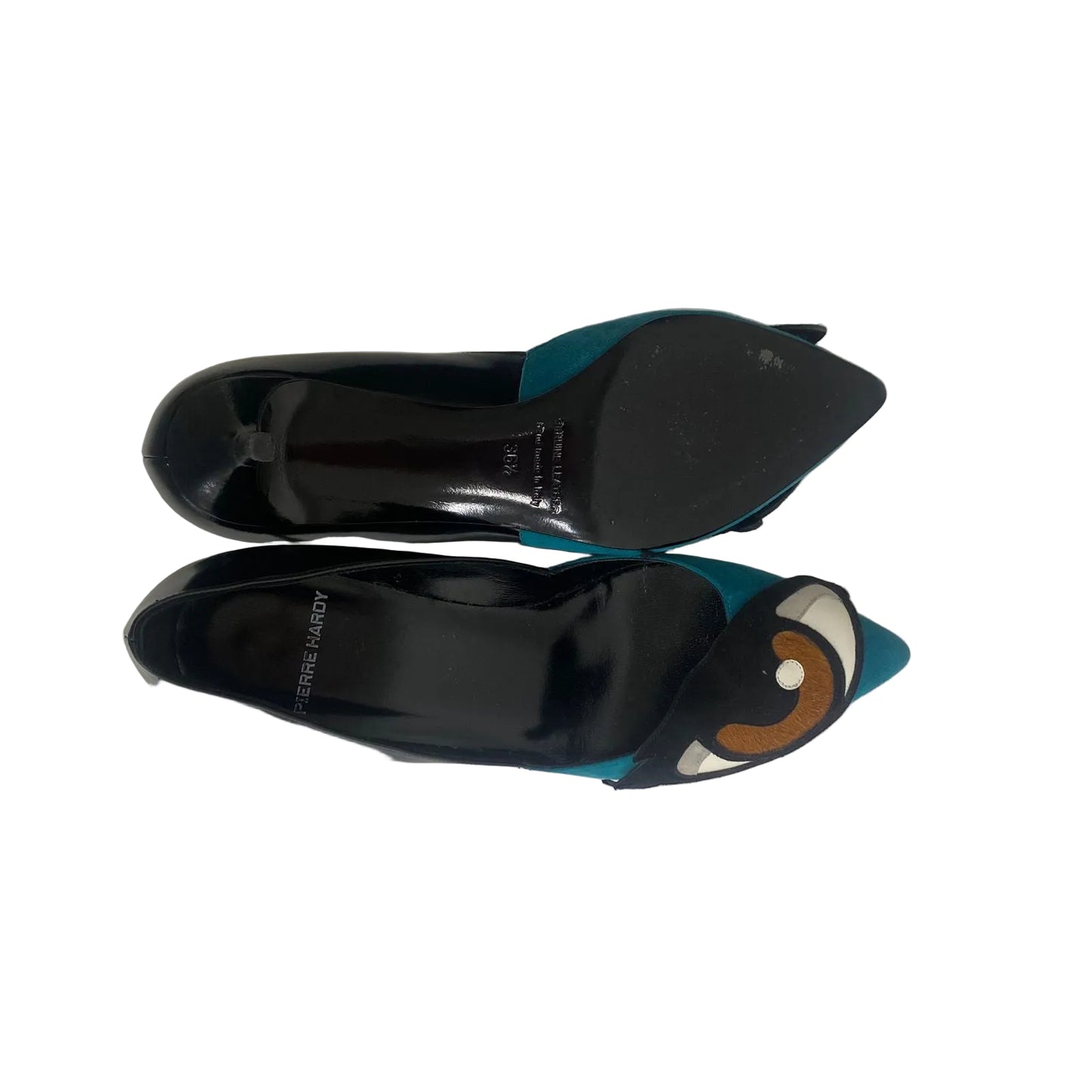 Scarpin Pierre Hardy Turquesa e Preto Olho Tam 34,5 Br