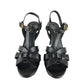 Sandlia Saint Laurent Tribute Tiras Couro Preta Tam 37,5 Br