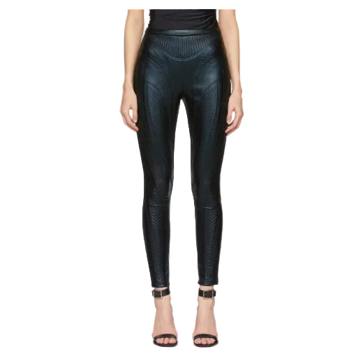 Calça Mugler Texturizada Preta Tam 34 Br