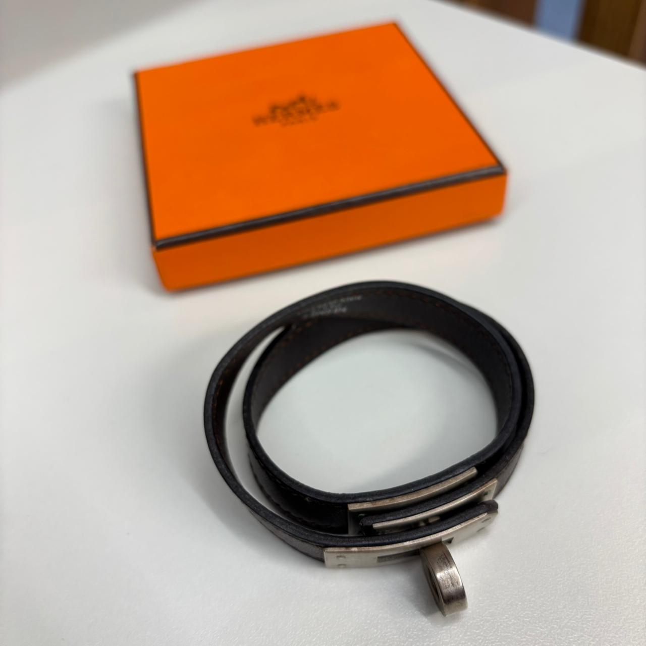 ⁠Pulseira Hermès Couro 2 Voltas