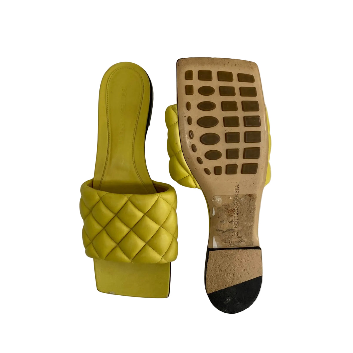 Rasteira The Padded Flat Slide Bottega Veneta Amarelo Tam 36 BR