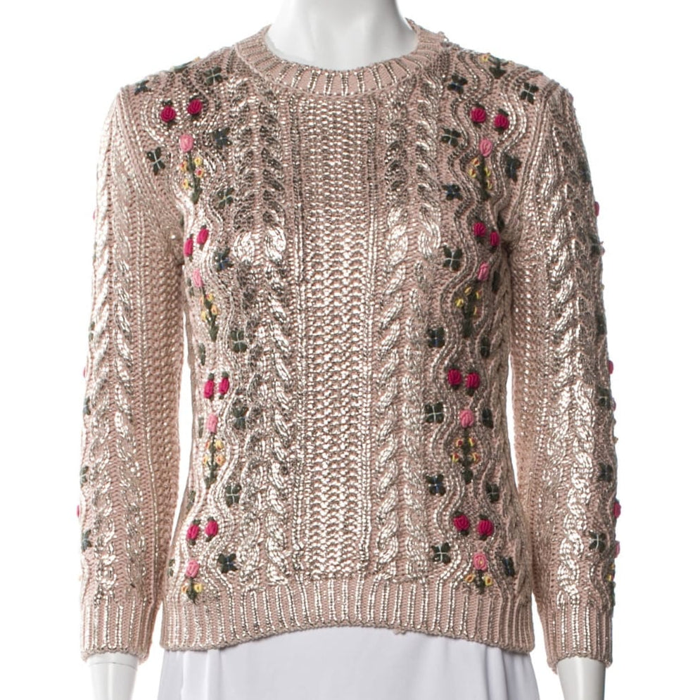 Malha Gucci Dourada Bordada Tam PP BR