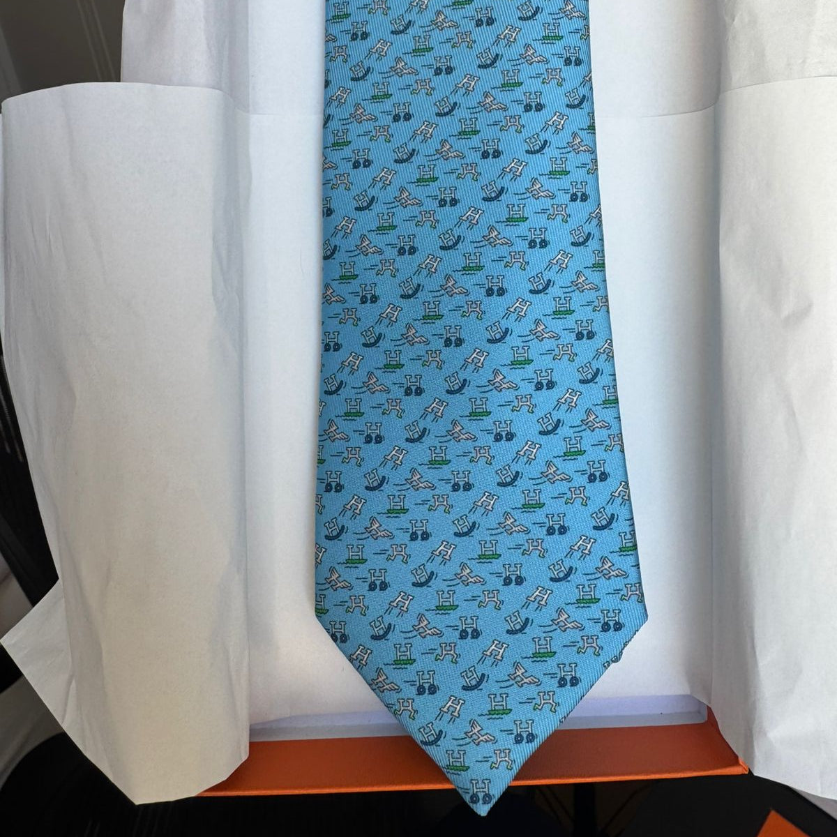 Gravata Hermes Azul