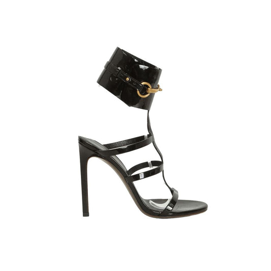 Sandalia Gucci Preta Em Verniz Tam 35 Br