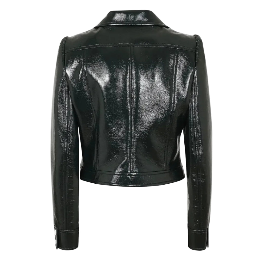 Jaqueta Courreges Vinyl Preta Tam 38/40 BR