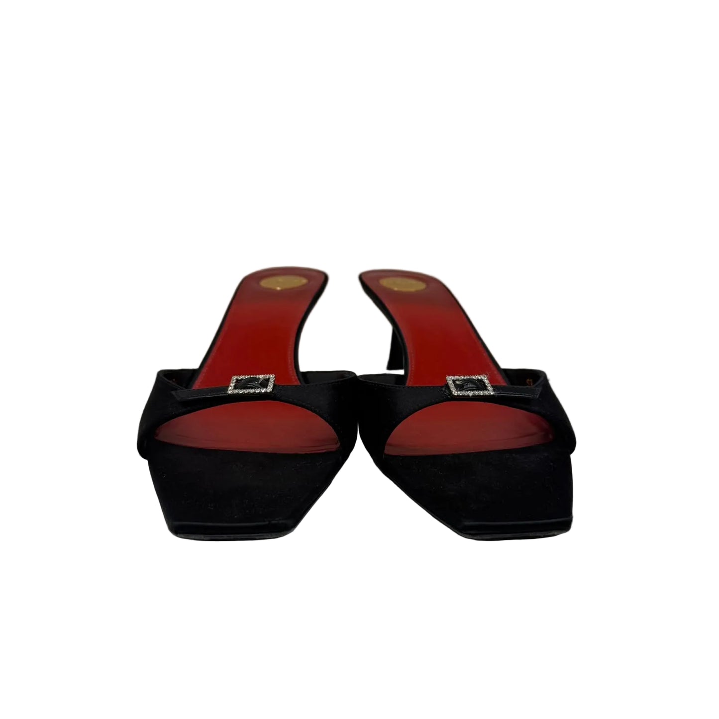 Mule Saint Laurent Preto Strass Tam 38,5 Br