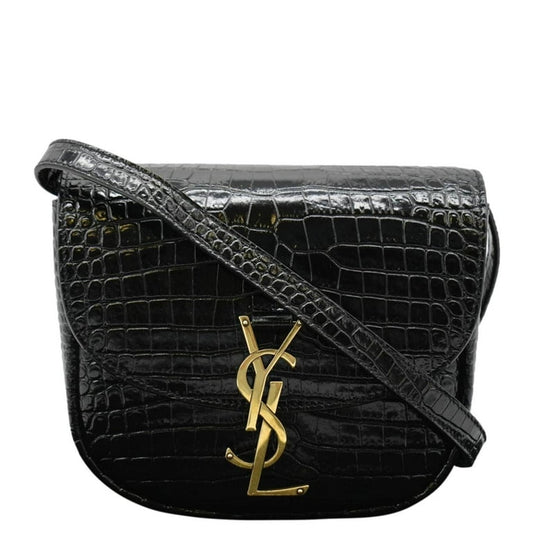 Bolsa Saint Laurent Kaia Croco Preta