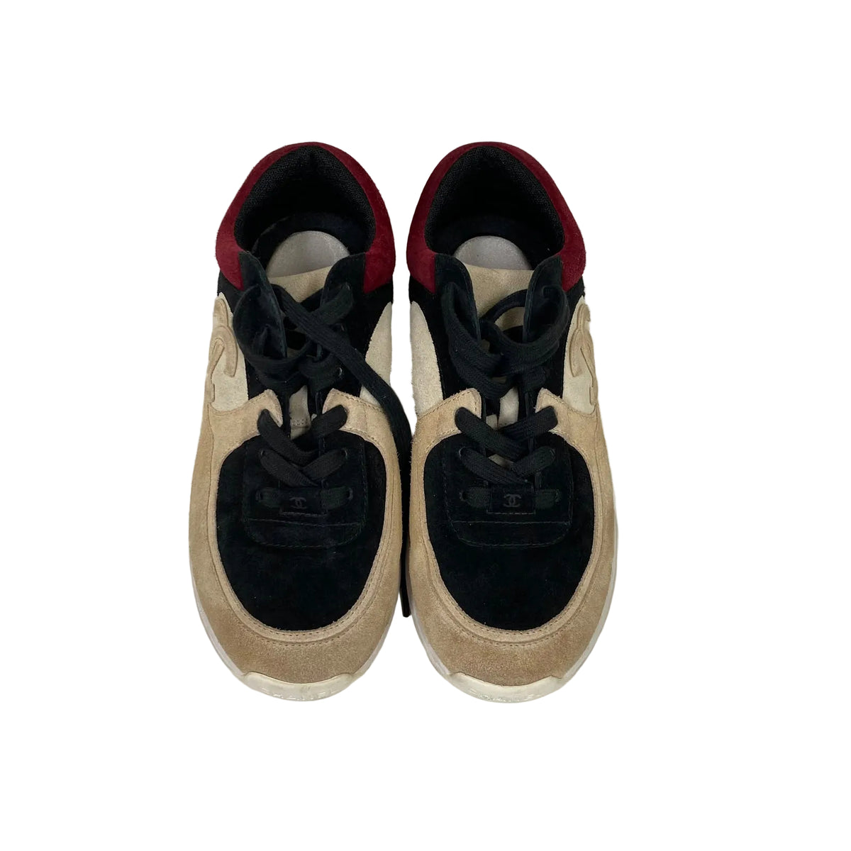 Tenis Chanel Bege e Vermelho Tam 37 BR