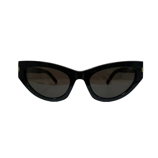 Óculos Saint Laurent Preto Com Detalhe Prata