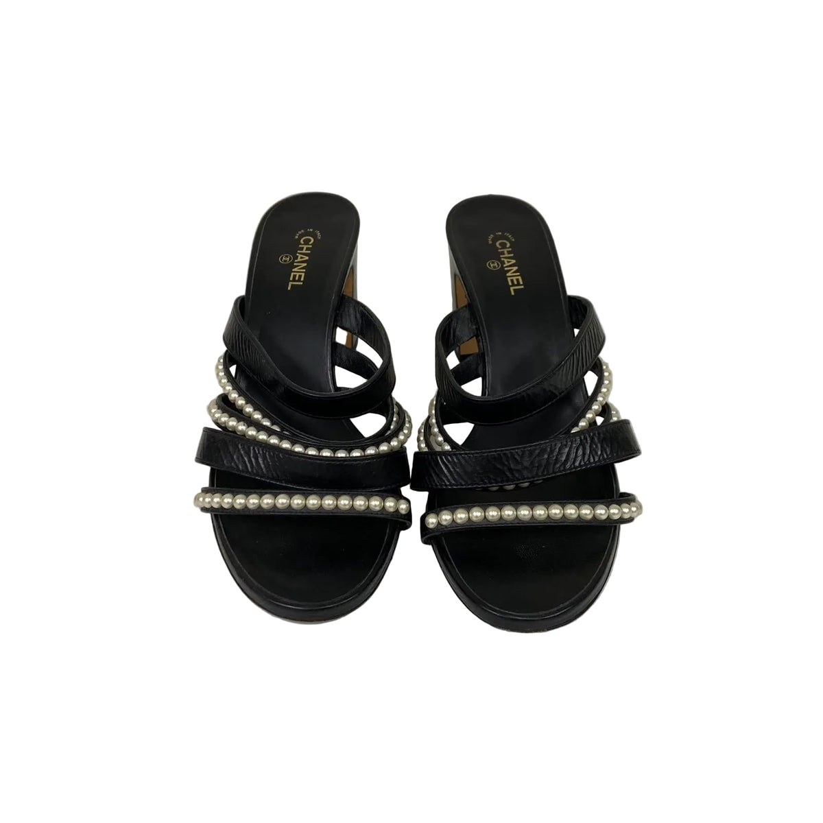Sandalia Chanel Slip-on Pérolas Tam 37,5 BR