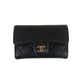 Porta-Cartões Chanel Com Aba Classic Preto Pequena