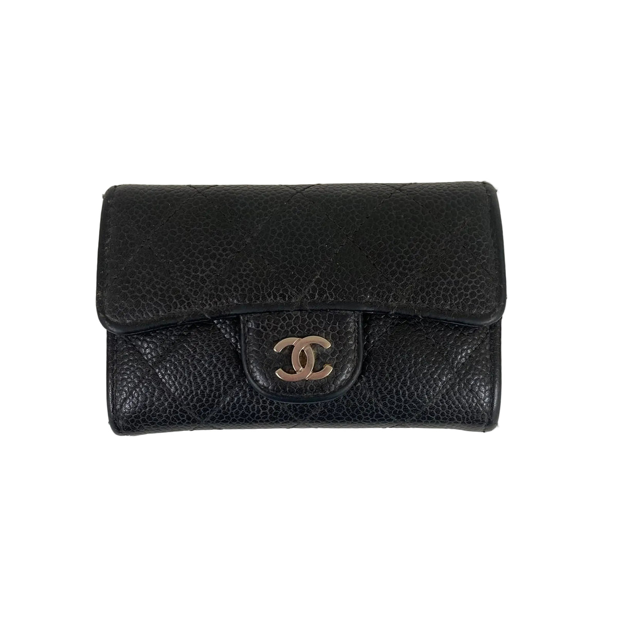 Porta-Cartões Chanel Com Aba Classic Preto Pequena