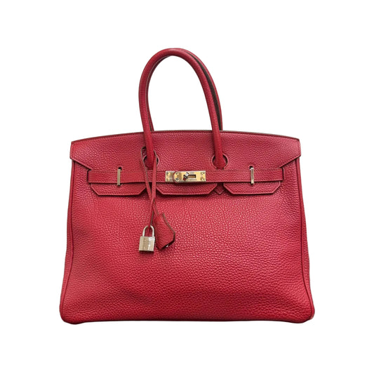 Bolsa Hermes Birkin Vermelha Palladium 35