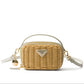 Bolsa Prada Vime Trançado Bege Micro