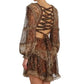 Vestido Zimmermann Estampa Marrom Tam 34 BR