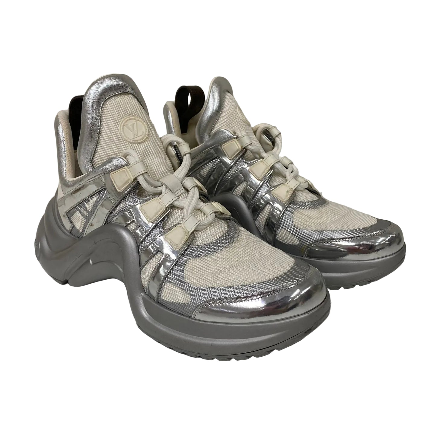 Tenis Louis Vuitton Prata Tam 38 Br