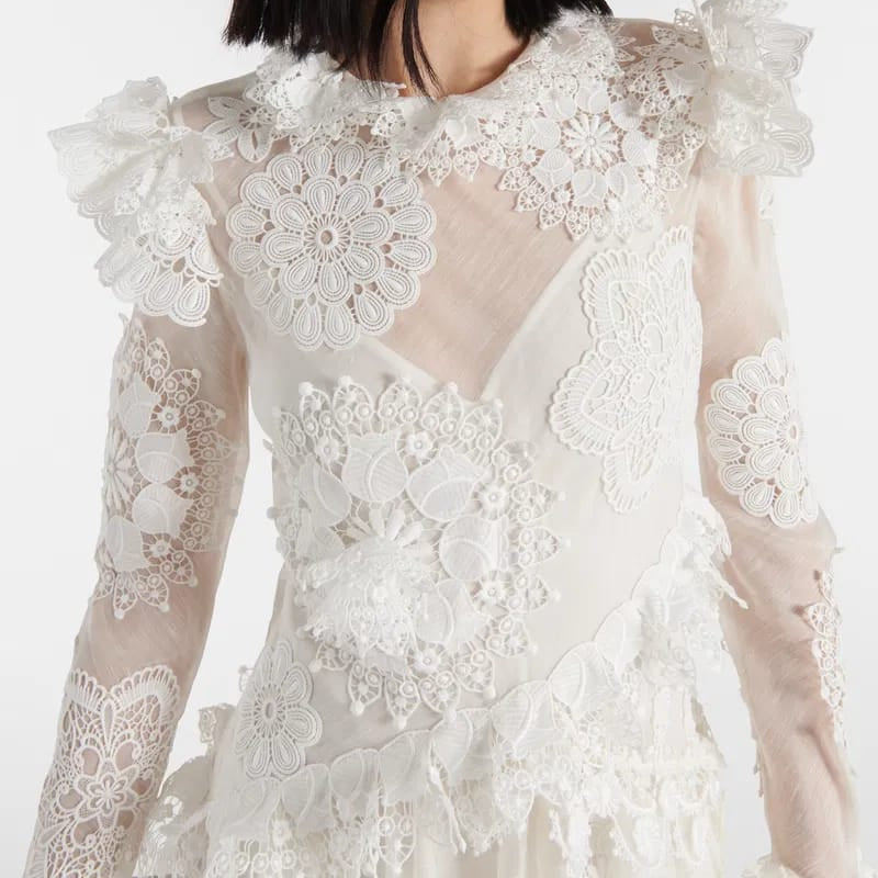 Vestido Zimmerman Matchmaker Off White Tam P Br