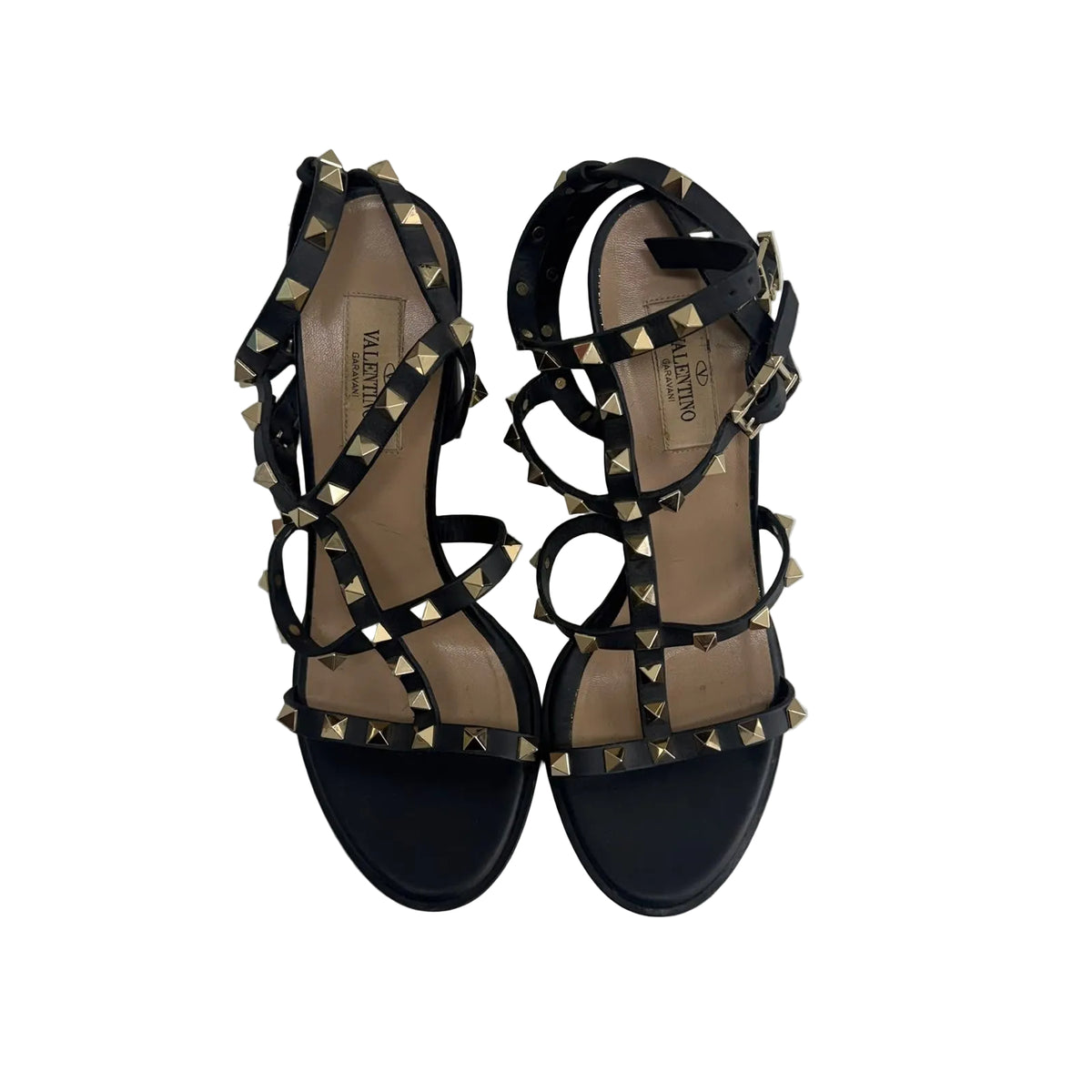Sandalia Valentino Couro Preta Tam 36.5 BR