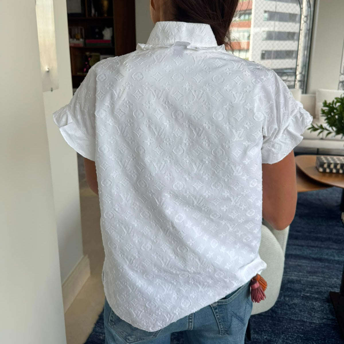 Blusa Louis Vuitton Branca Tam 36 Br