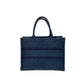 Bolsa Christian Dior Book Tote Jeans Azul Média