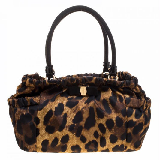Bolsa Salvatore Ferragamo Leopard Print Nylon