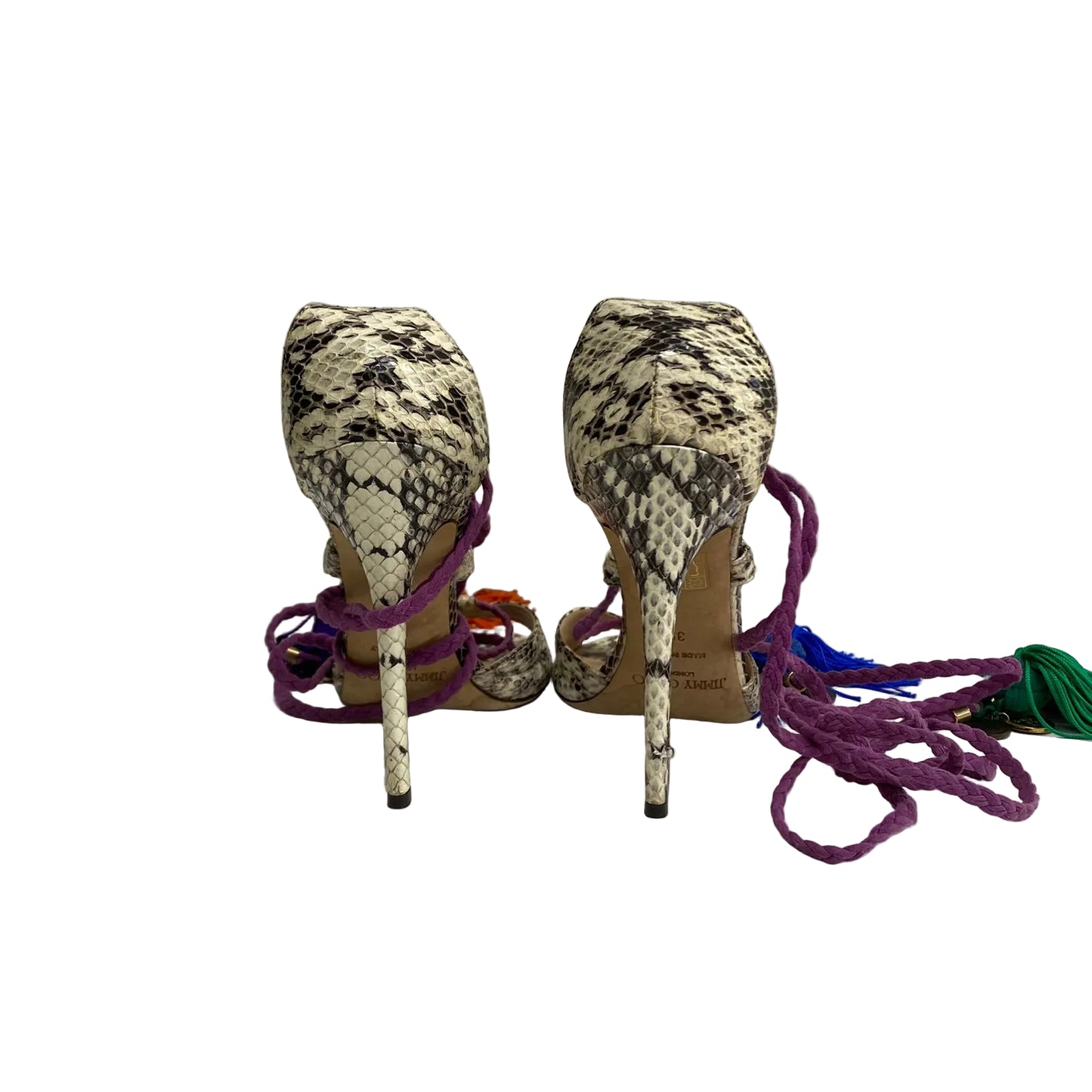 Sandalia Jimmy Choo Couro Python Tam 37 Br