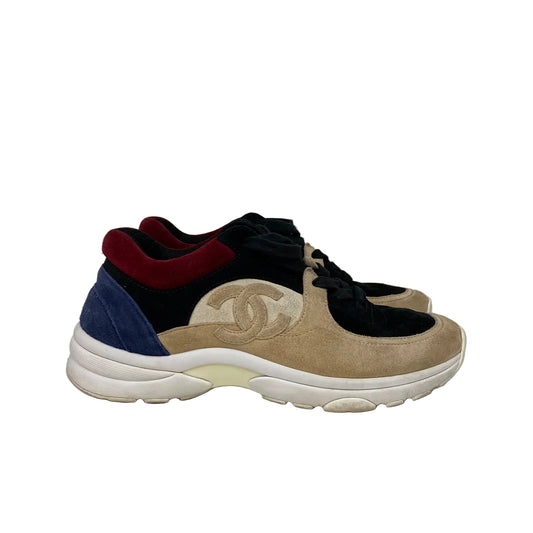Tenis Chanel Bege e Vermelho Tam 37 BR