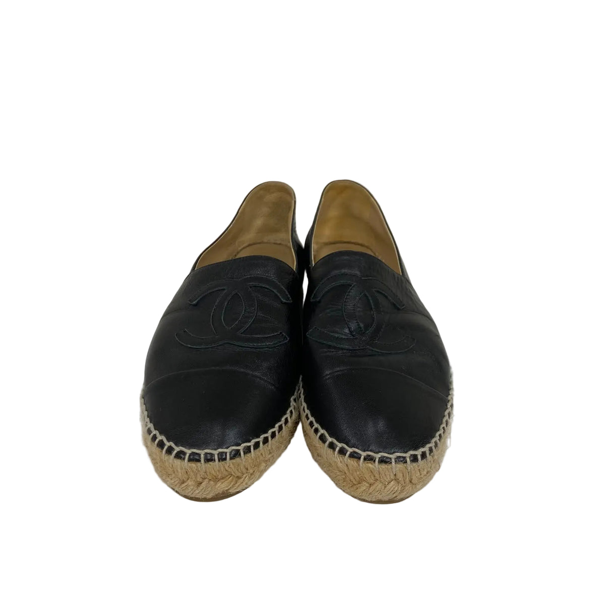 Espadrille Chanel Preta Raffia Tam 37 BR